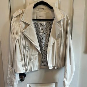 Blank NYC Fringe Faux Leather Jacket M